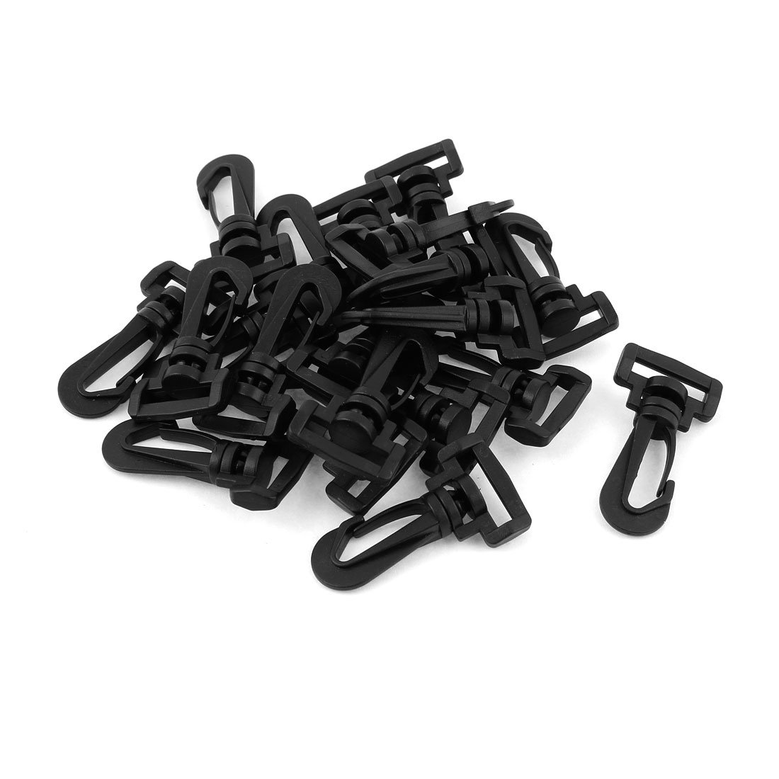 Sourcingmap Plastic Bag Strap Swivel Rotary Snap Hooks Buckle 20mm 20pcs Black
