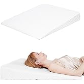 VADSBO Wedge Pillow, Bed Wedge Pillows for Sleeping, Snoring, Back Support, After Surgery, Foam Triangle Pillow, Removable Washable Cover (White, 5in)