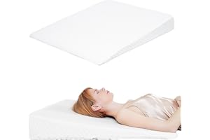 VADSBO Wedge Pillow, Bed Wedge Pillows for Sleeping, Snoring, Back Support, After Surgery, Foam Triangle Pillow, Removable Washable Cover (White, 5in)