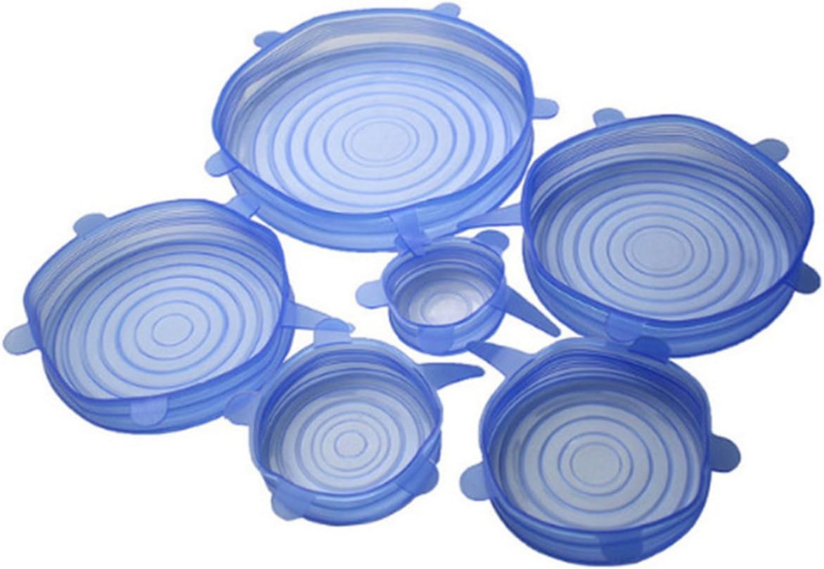 OUBORUI 6PCS/Set Silicone Food Lids Flexible Sealing Stretch Suit Pan Bowl Dish Covers