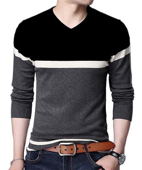 Amazon Jinsxメンズ ニット セーター Vネック コットン100 3色