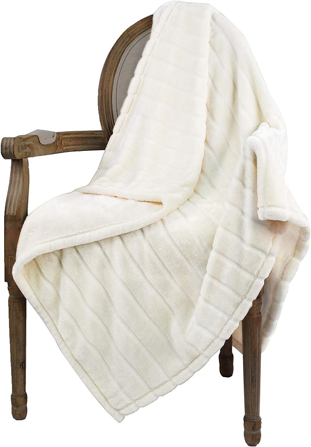 Bertte Throw Blanket Super Soft Cozy Warm Blanket 330 GSM Lightweight Luxury Fleece Blanket for Bed Couch- 50"x 60", Ivory White: Home & Kitchen
