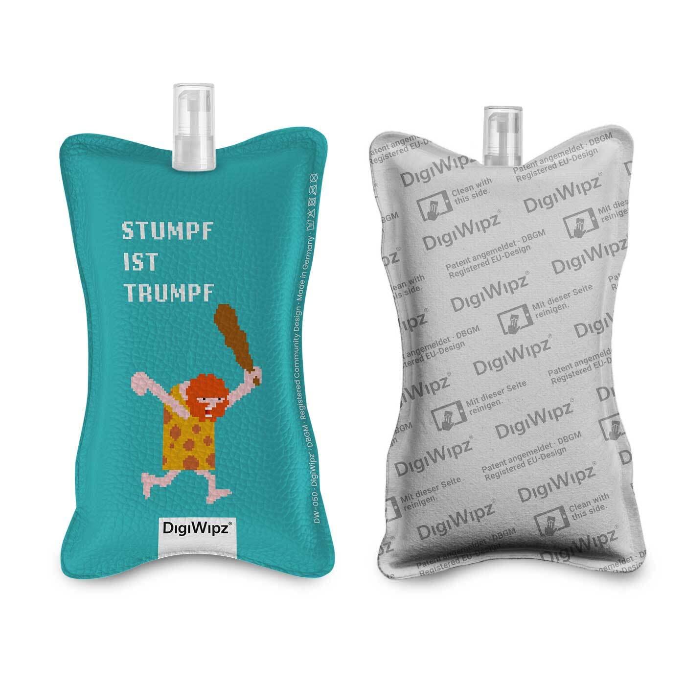 DigiWipz® The ingenious 2-in-1 display cleaner (dull is trump) - screen cleaner for displays and touchscreens - screen cleaner microfibre sponge with integrated sprayer