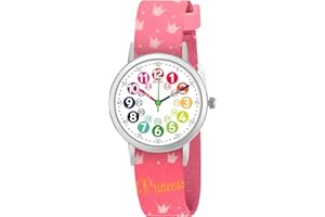 ITOOZYNN Kids Watch for Girls and Boys,for Children's Toddler Learning Time and Easy to Read Time, Adjustable Nylon strap,Analog Watch for Boys and Girls Ages4~11