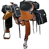 TrailMax500 Series Deluxe 5-pc Saddlebag System for Horse Trail Riding, with Front Pocket, Rear Saddle Bags, Cantle Bag, Pommel/Horn Pocket & Water Bottle w/Carrying Bag