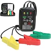 Phase Rotation Meter 3 Phase Sequence &amp; Motor Rotation Tester | Non Contact Voltage Tester Short Detection 70V~600V AC Live Wire Inspection, with 23.62inch Cable Length,Carrying Bag