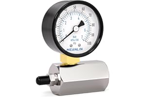 MEANLIN MEASURE 0-100Psi 2" Steel Double Graduated Air Test Pressure gauges, 3/4" FNPT Connection, -3-2-3% Accuracy