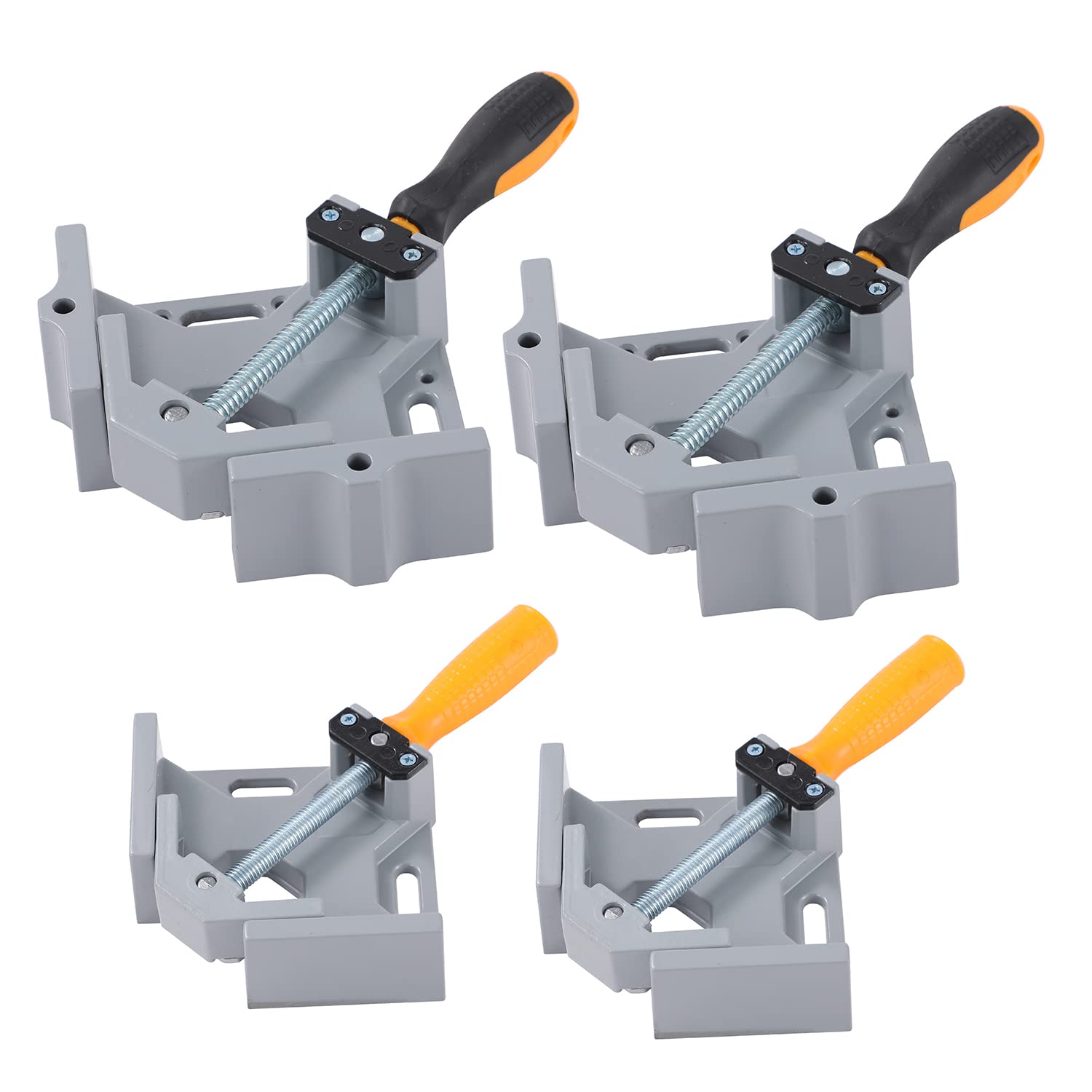 KATSU 90 Degree Right Angle Clamp, 4PCs Heavy Duty Corner Vice Aluminum Alloy Adjustable Swing Bench Tool for DIY Woodworking Welding Cabinet Drawer Carpenter, 2 Different Sizes 402316