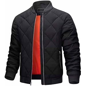 Lmlmigy Warm Puffer Bomber Jacket Mens Lightweight Winter Insulated Coat | Everyday,Weekend Casual, Street Style,Commute,Even