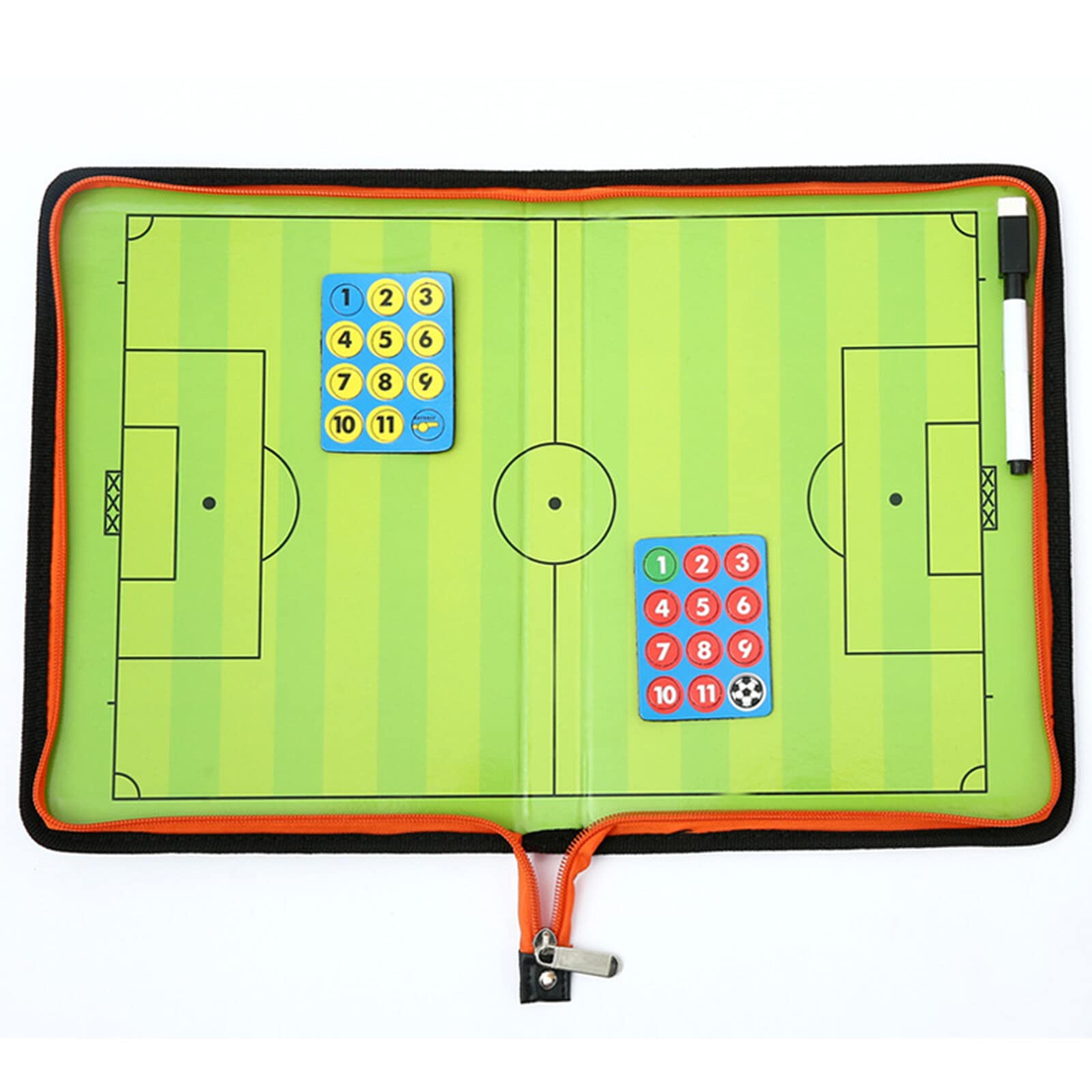 NCONCO 17.3 x 11.8 Football Tactic Coaching Board, Football Tactical Magnetic Strategy Board, Portable Soccer Marker Board with Magnetic Chess Pieces, Pen, Eraser and Whistle