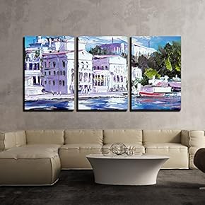 3 Piece Canvas Wall Art - Texture, Background. Painting on Canvas Painted with Oil Paints - Modern Home Art Stretched and Framed Ready to Hang - 16"x24"x3 Panels