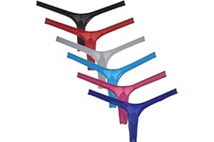 JAXFSTK Men's Minimal Coverage Bulge Thong Underwear See-through Mesh Mini Bikini Tangas