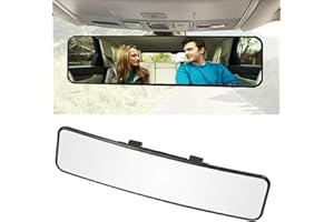 Kitbest Rear View Mirror, Universal 11.4 Inch Interior Clip On Panoramic Rearview Mirror, Wide Angle Rear View Mirror, Convex Car Mirror to Reduce Blind Spot Effectively for Car SUV Trucks – Clear
