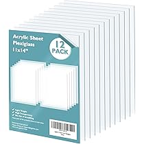 Perspex Sheets 2 PCS Acrylic Sheet Clear Cast Plexiglass 12"x12" Square 1/4" (6mm) Thick Transparent Plastic Plexi Glass Board With Protective Paper For Signs, DIY Display Projects, Craft Plastic Sheets For Painting 7 thumbnail image