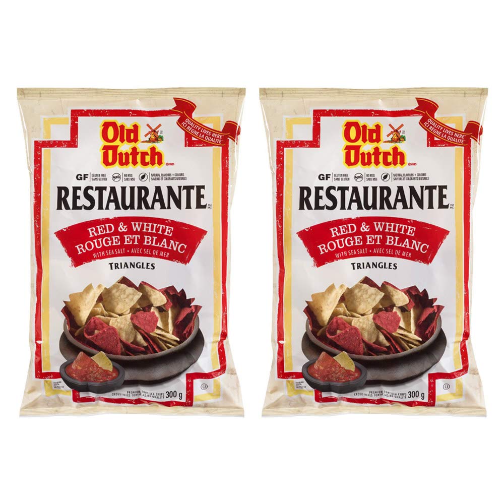 Old Dutch Restaurante Red & White Tortilla Chips, 300g/10.6oz, 2Pack {Imported from