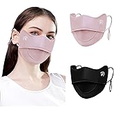 YUANST 2Pcs UV Face Mask, Sun Masks for Women, Cooling Breathable Face Cover for Outdoors, Washable Reusable