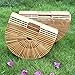 Women's Top Handle Bamboo Handbag Summer Beach Tote Bag (Small)