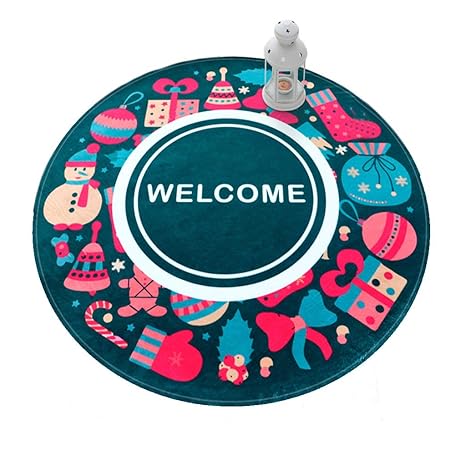 Amazon.com: Alfombra – Alfombra de Navidad redonda, creativa ...