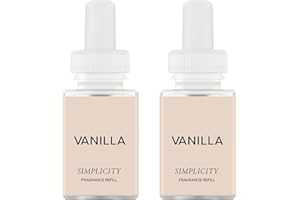 Pura & Simplicity Home Scent Refill - Smart Air Diffuser - Up to 120-Hours of Luxury Fragrance per Refill - Home Essential - Clean & Safe Diffuser Fragrance - 2 Pack, Vanilla