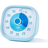 60 Minute Visual Timer for Kids, Countdown Clock with Silent or Ticking Sound, Easy Twist Dial for Classroom, Teachers, Students, Homework, Reading, ADHD Focus