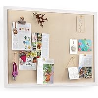 Miratino Large Bulletin Board 23x18 inch with Linen Wood Boards Wall Decor Hanging Pin Wood Framed Display Bulletin Cork Phot