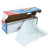 PARTYHIPPO Plastic Tablecloth Roll – 54" x 100' Plastic Tablecloths for Parties Disposable with Cutter Box - Cut to Size Disposable Tablecloth for Rectangle & Round (Silver Dots-White)