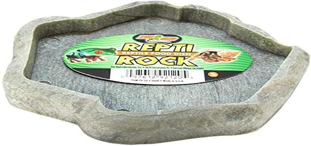 Zoo Med Repti Rock Feed Dish Small Black 100% Recycled Plastic