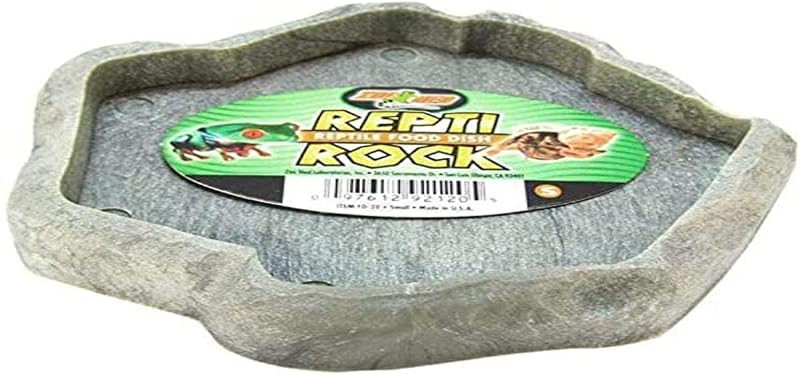 Zoo Med Repti Rock Feed Dish Small Black 100% Recycled Plastic
