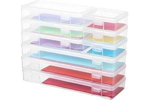 OMNISAFE 3 Pack Small Medium with Large Clear Plastic Hobby Art Craft Organizer, Plastic Storage Containers with Latching Lid, for Pencil Box, Lego, Crayon