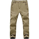 Rdruko Men's Snow Ski Pants Waterproof Fleece Lined Insulated Hiking Winter Softshell Camping Travel Pant