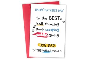 mmuue Happy Father's Day Card for Dog Dad, Funny Dog Dad Gifts for Men Him, Best Dog Dad Card, Gifts from Dog, Lovely Dog Dad Father's Day Card from Son Daughter