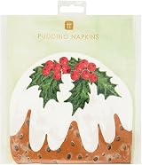 Talking Tables Christmas Pudding Napkins | 16 Paper Serviettes 33cm view 2