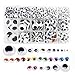 1 Box/lot (Approx.1120 pcs) 4-25mm Plastic self-Adhesive Googly Wiggle Eyes (4-25mm)