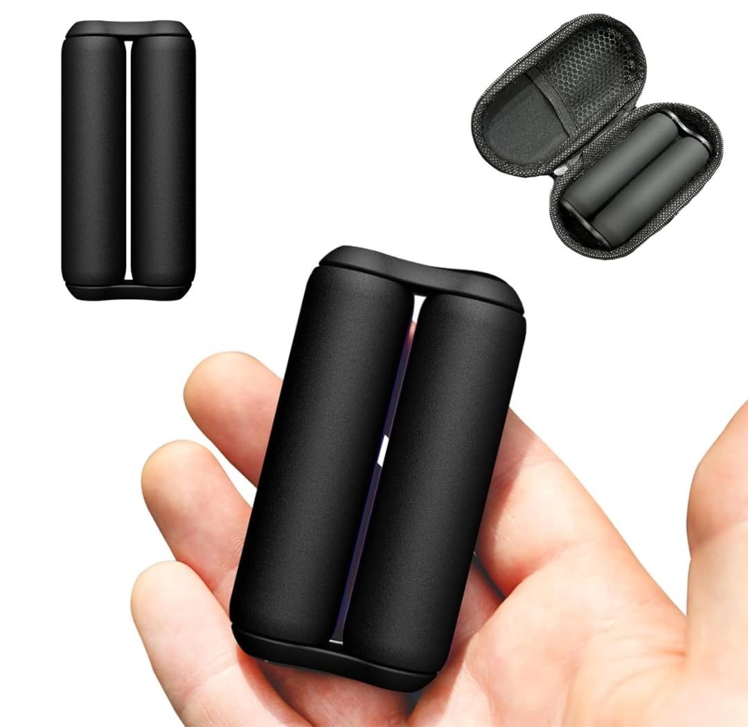 Fidget Roller Toy for Adults | Help Relieve Stress, Anxiety | Portable, Compact Design | Promotes Focus, Clarity | (Adult Size/ Silicone , Black) + CASE