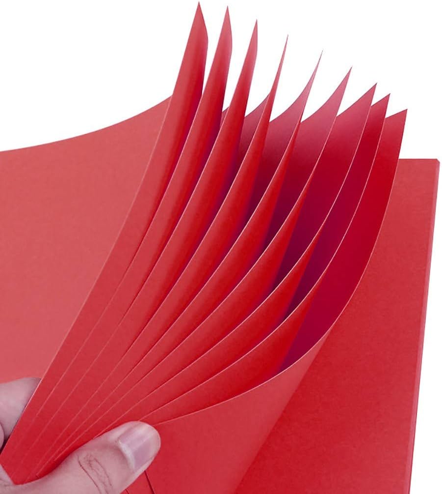 20cm×20cm Origami Paper 100 Sheets Large Origami Paper Red Double Sided