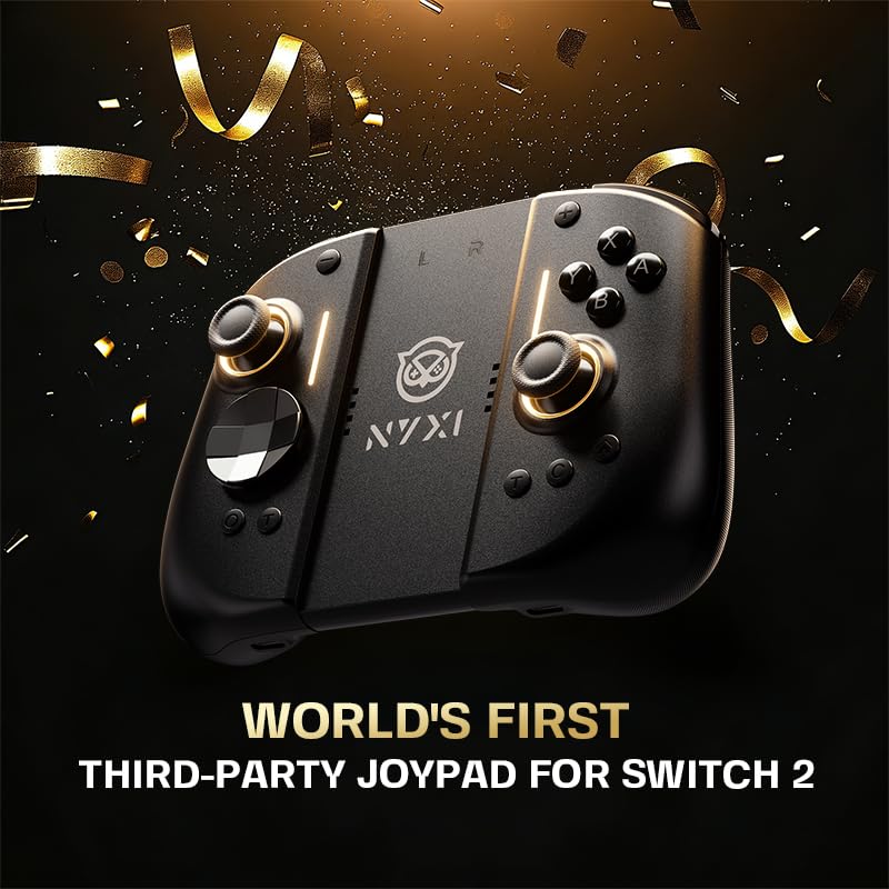 NYXI Hyperion 3 – Primer Control de Terceros del Mundo Control Switch 2 | Joystick Hall Effect, Giroscopio de 9 ejes, Botones mecánicos, Vibración ajustable, 2 botones traseros
