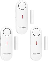 TECKNET Door Window Alarm Sensor 3-Level Volume Chime Security Wireless 3 PCS