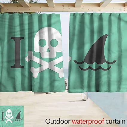 Amazon Com Outdoor Patio Curtains Shark Skull Shark Marine Quote