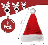 Jsdoin Kids 2 Pack Christmas Santa Hat Unisex Classic Velvet Holiday Party view 2