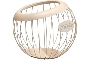 ＫＬＫＣＭＳ Coffee Pod Holder Iron Sturdy Espresso Capsule Organizer Container Large Capacity Multipurpose Storage Basket Durabili