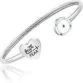 FAADBUK Christian Mustard Seed Bracelet Christian Gifts Faith Over Fear Mustard Seed Jewelry Bracelet Religious Inspirational Gift (Faith Over Fear -S)