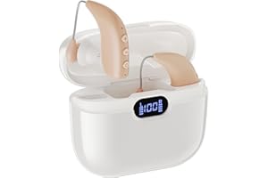 DESRON Hearing Aids for Seniors,Rechargeable Behind-The-Ear Hearing Aids with Display Charging Case,Easy to Use Hearing Amplifier with Noise Cancelling,Comfortable Fit for Seniors & Adults
