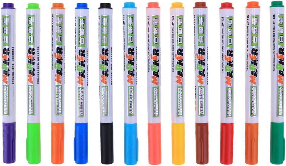 amazingdeal365 12pcs Markers Whiteboard Erasable Whiteboard Pen Whiteboard, Multi-Colour
