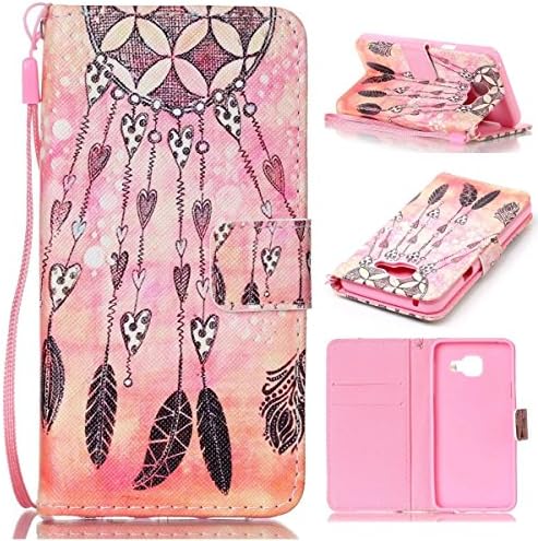Galaxy A310 2016 Case, Kmety Orange Wind Chimes PU Synthetic Leather Wristlet Magnet Snap Wallet [Credit Card/Cash Slots] Kickstand Flip Case Cover for Samsung Galaxy A310 2016
