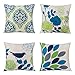Unique Warm Outdoor Sofa Home Pillow Covers Floral Cartoon Shadow Bird Silhouette Cotton Linen Cushion Covers 18 X 18 Inches Pack of 4
