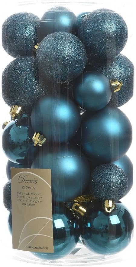 Albero Di Natale Petrolio.30 Palline Di Natale Blu Petrolio Assortite Albero Di Natale Addobbi Decorazioni Amazon It Casa E Cucina