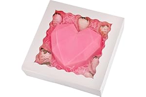 Tcoivs 20-Pack Pie Boxes 10" x 10" x 2.5", Cookie Boxes, Bakery Boxes with Window for Muffins, Donuts and Pastries (White)