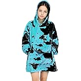 Teal Wearable Blanket Hoodies for Teens - Oversized Turquoise Flannel Fleece Sweatshirt Blanket with Pocket, Teal Blue Gifts for Boys Girls 6-13 Year Birthday