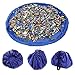 Orient Home Children's Play Mat/Toy Organizer Floor Activity Mat and Toys Storage Bag 60inch Multi Purpose Play Bag Fast Collection Toys Quick Pouch for Storing Toys Picnic Shoulder Bag-Blue