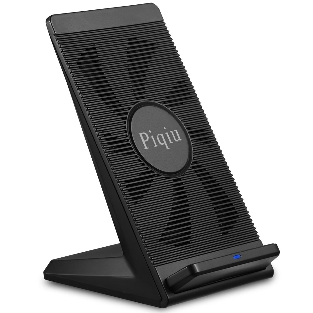 iPhone X Wireless Phone Charger with Fan 10W Qi Fast Wireless Charging Stand for Galaxy S9+Note 8 5 S8 S8+ S7 S7 Edge S6 Plus 7.5W Charge for iPhone X 8 8Plus (Without AC Adapter)